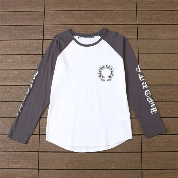 Neck Letters Horseshoe Long Sleeve T Shirt