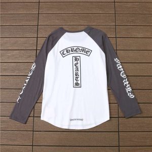 Neck Letters Horseshoe Long Sleeve T Shirt