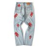 Chrome Hearts Red Patch Flared Jeans