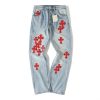 Chrome Hearts Red Patch Flared Jeans