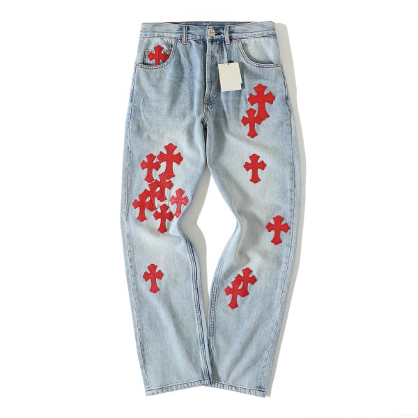 Chrome Hearts Red Patch Flared Jeans