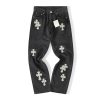 Chrome Hearts Cross Patch Jeans Black White