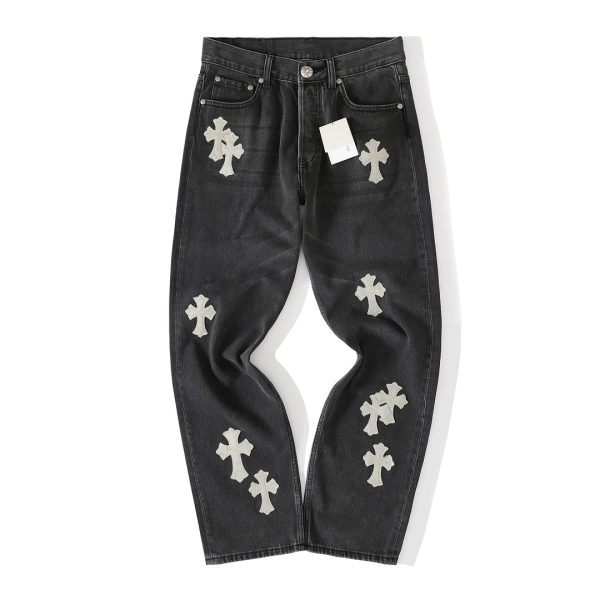 Chrome Hearts Cross Patch Jeans Black White